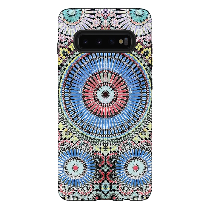 Galaxy S10 plus StrongFit Colorful Moroccan inspired mosaic tiles by Oana 
