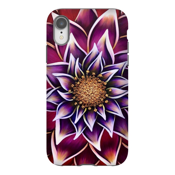 iPhone Xr StrongFit Gilded Dahlia by Denise Cassidy Wood