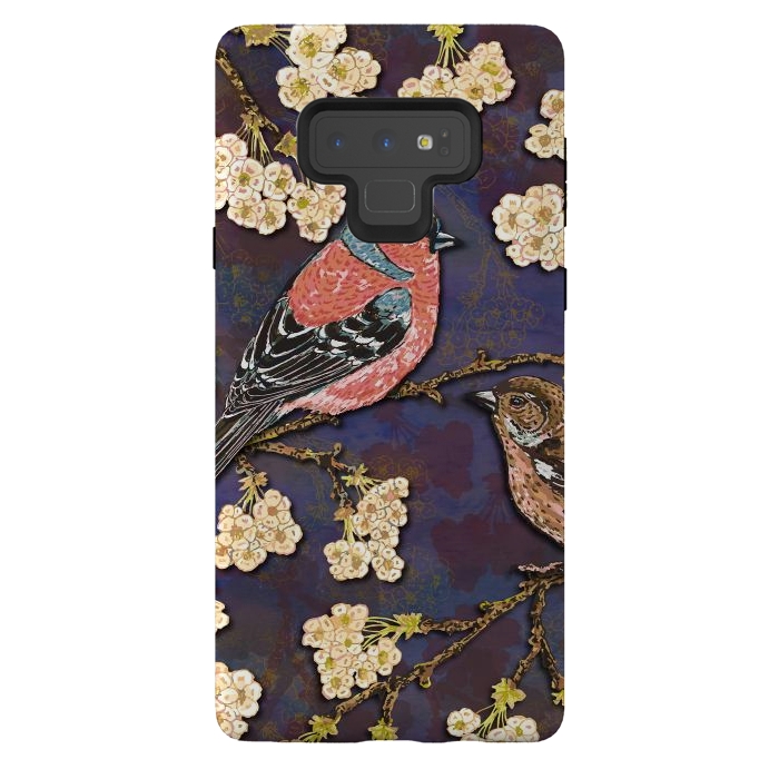 Galaxy Note 9 StrongFit Chaffinches in Cherry Blossom by Lotti Brown