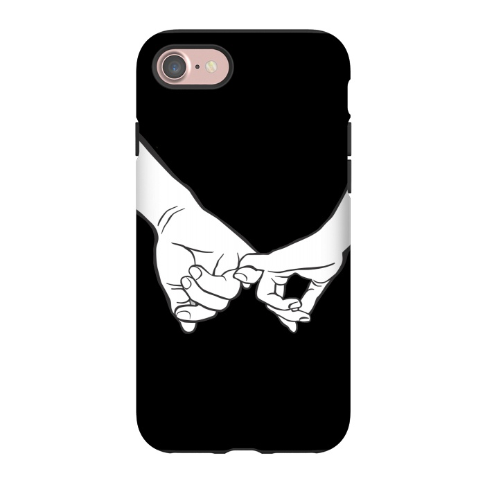 iPhone 7 StrongFit Couple holding hands minimal line art valentine drawing by Oana 