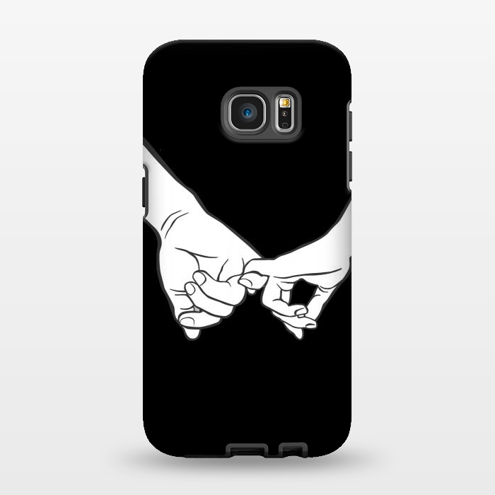 Galaxy S7 EDGE StrongFit Couple holding hands minimal line art valentine drawing by Oana 