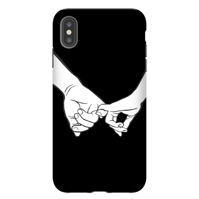 iPhone Xs Max StrongFit Couple holding hands minimal line art valentine drawing by Oana 