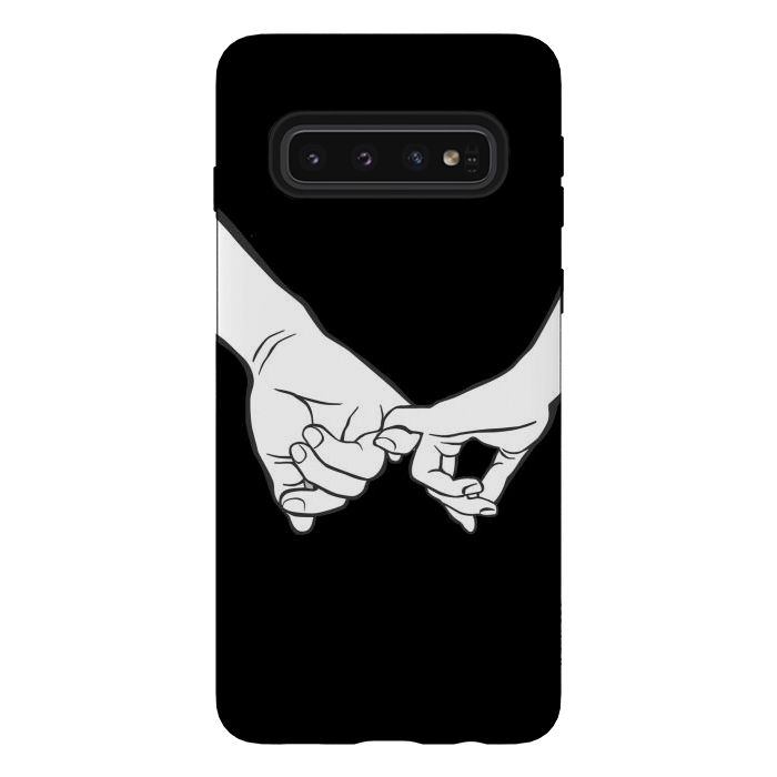 Galaxy S10 StrongFit Couple holding hands minimal line art valentine drawing by Oana 