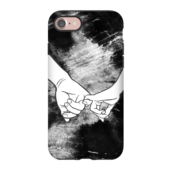 iPhone 7 StrongFit Couple holding hands dark marble by Oana 
