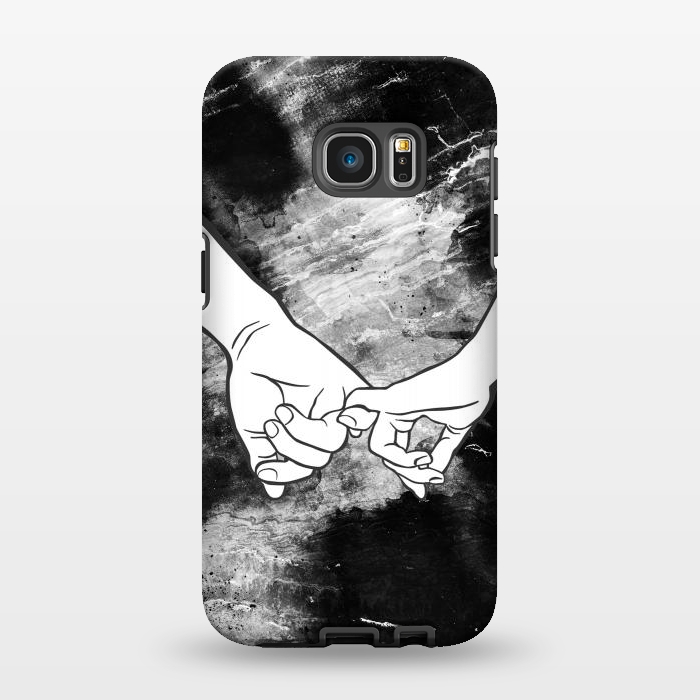 Galaxy S7 EDGE StrongFit Couple holding hands dark marble by Oana 