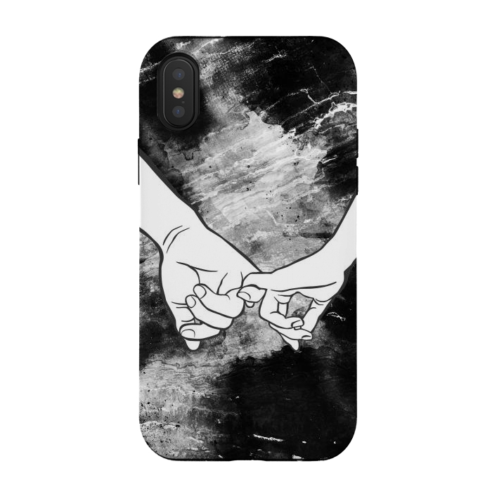 iPhone Xs / X StrongFit Couple holding hands dark marble by Oana 
