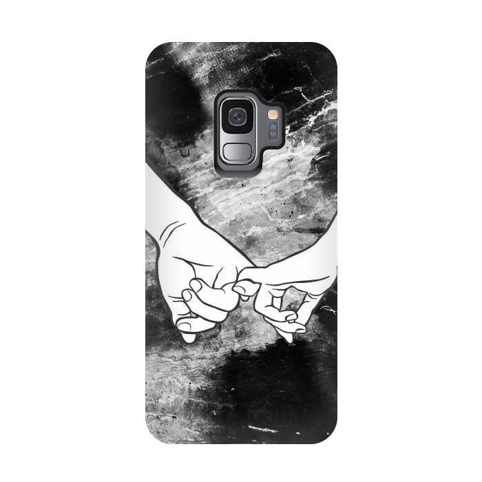 Galaxy S9 StrongFit Couple holding hands dark marble by Oana 