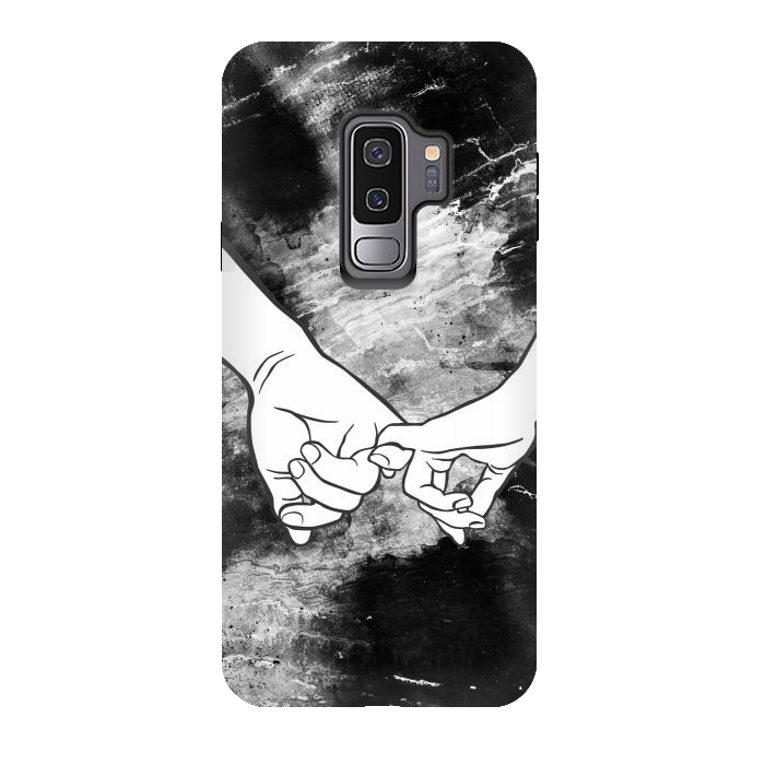 Galaxy S9 plus StrongFit Couple holding hands dark marble by Oana 