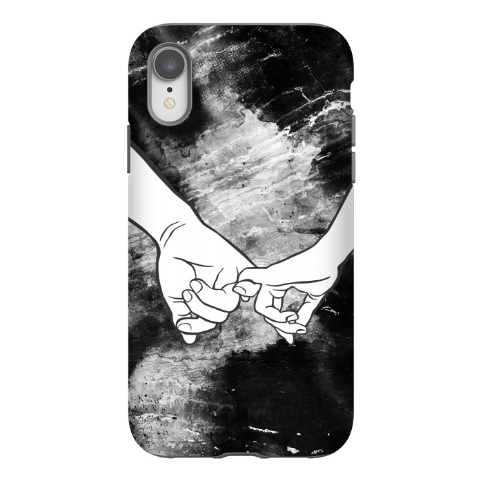 iPhone Xr StrongFit Couple holding hands dark marble by Oana 