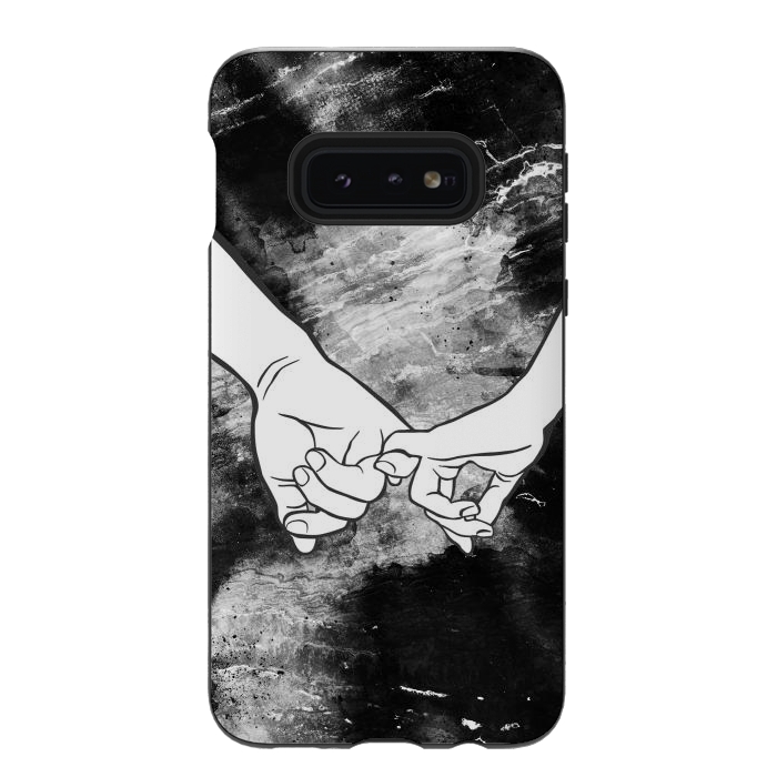 Galaxy S10e StrongFit Couple holding hands dark marble by Oana 