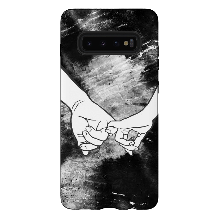 Galaxy S10 plus StrongFit Couple holding hands dark marble by Oana 