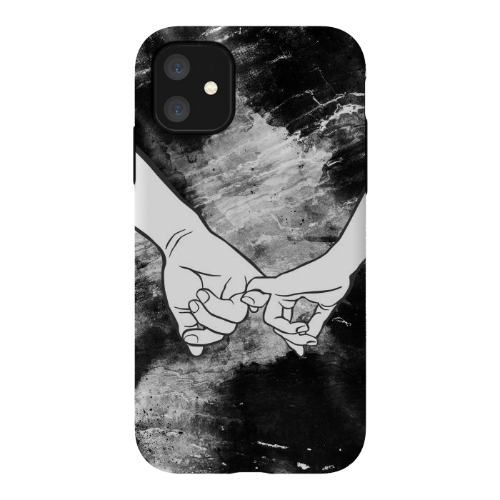 iPhone 11 StrongFit Couple holding hands dark marble by Oana 