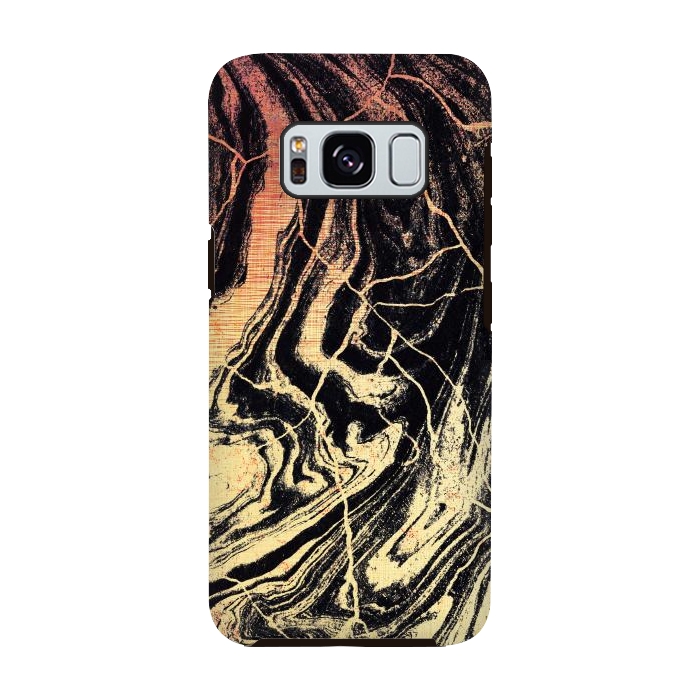Galaxy S8 StrongFit Gold marble brush strokes by Oana 