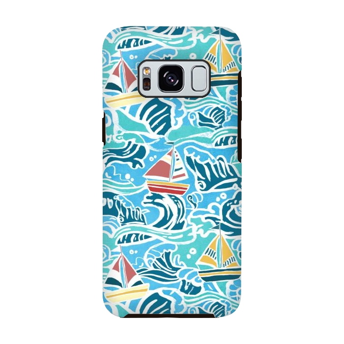 Galaxy S8 StrongFit Sailboats & Waves by Tangerine-Tane