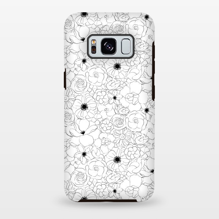 Galaxy S8 plus StrongFit Black and white meadow by Martina