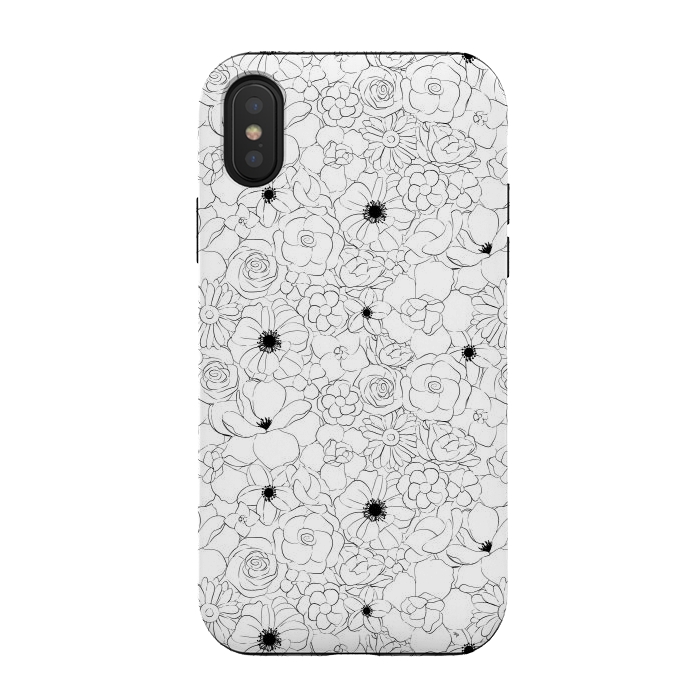 iPhone Xs / X StrongFit Black and white meadow by Martina