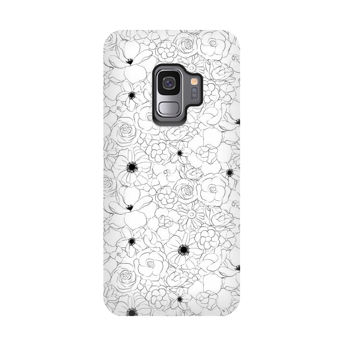 Galaxy S9 StrongFit Black and white meadow by Martina