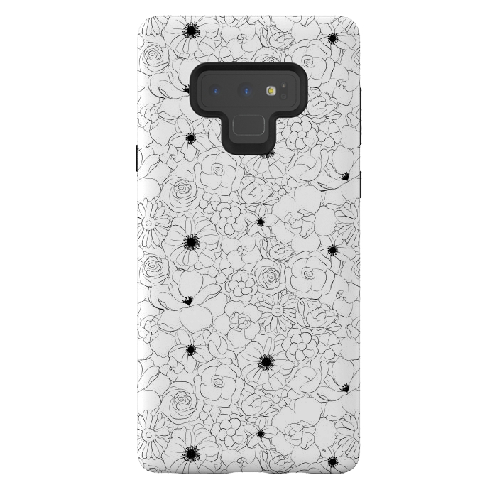 Galaxy Note 9 StrongFit Black and white meadow by Martina