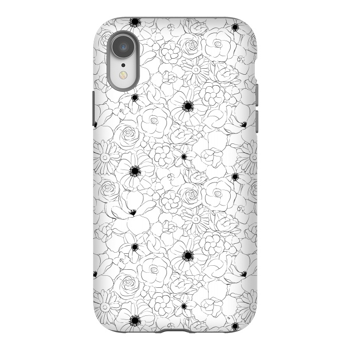 iPhone Xr StrongFit Black and white meadow by Martina