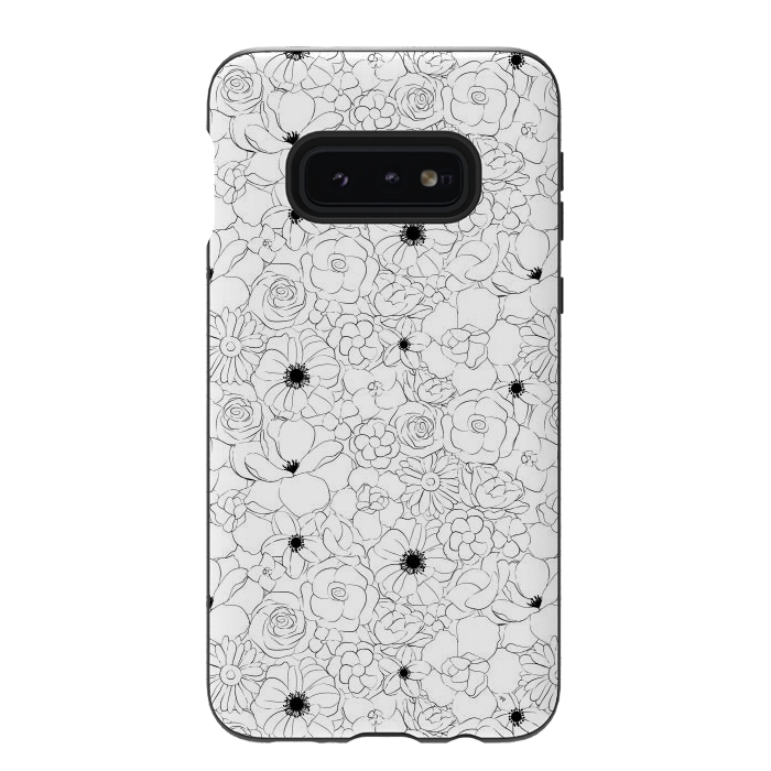 Galaxy S10e StrongFit Black and white meadow by Martina