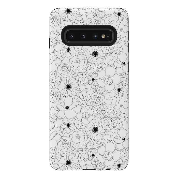 Galaxy S10 StrongFit Black and white meadow by Martina