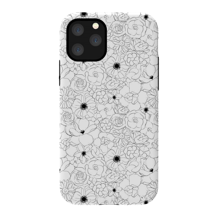 iPhone 11 Pro StrongFit Black and white meadow by Martina