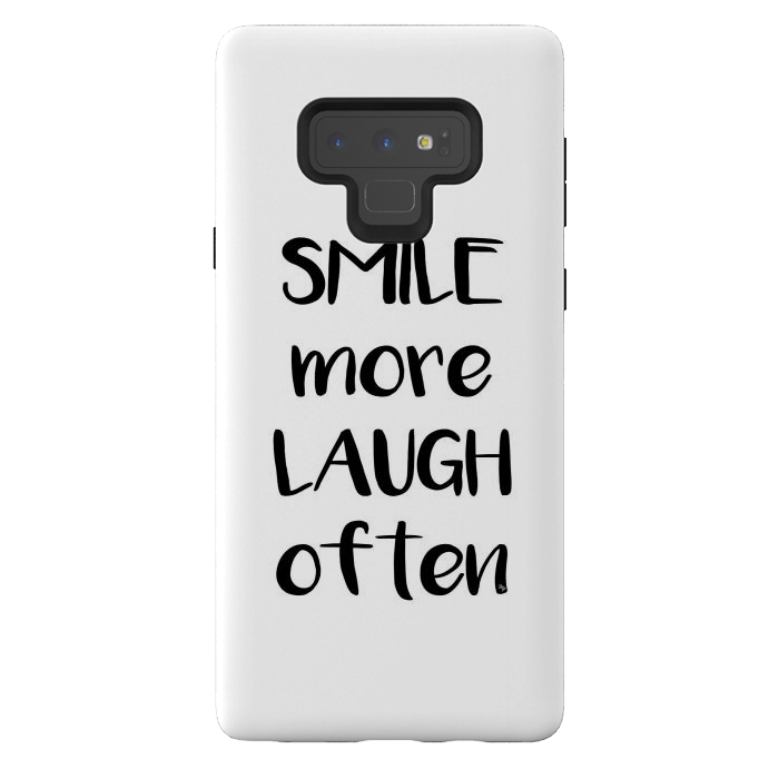 Galaxy Note 9 StrongFit Smile more quote white by Martina