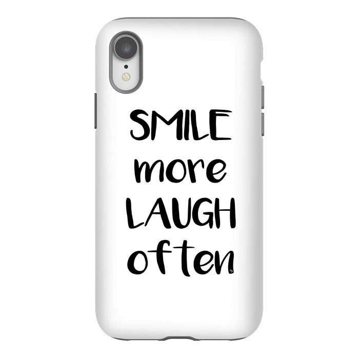 iPhone Xr StrongFit Smile more quote white by Martina