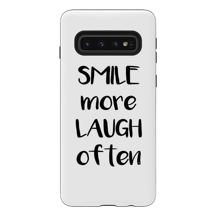 Galaxy S10 StrongFit Smile more quote white by Martina