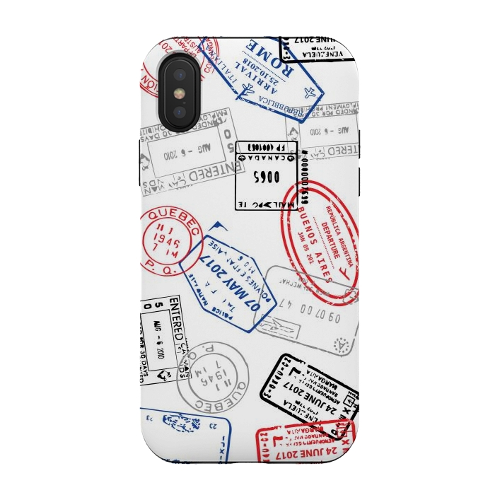 iPhone Xs / X StrongFit Passport stamps by Martina