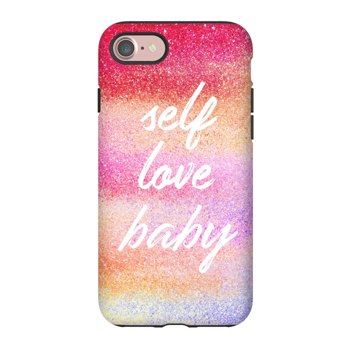 iPhone 7 StrongFit Self Love colorful gradient glitter by Oana 