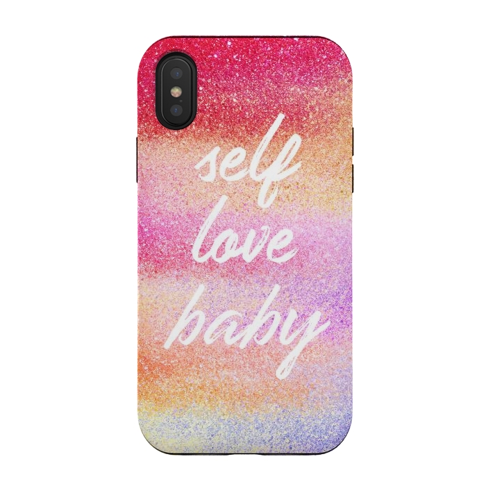 iPhone Xs / X StrongFit Self Love colorful gradient glitter by Oana 