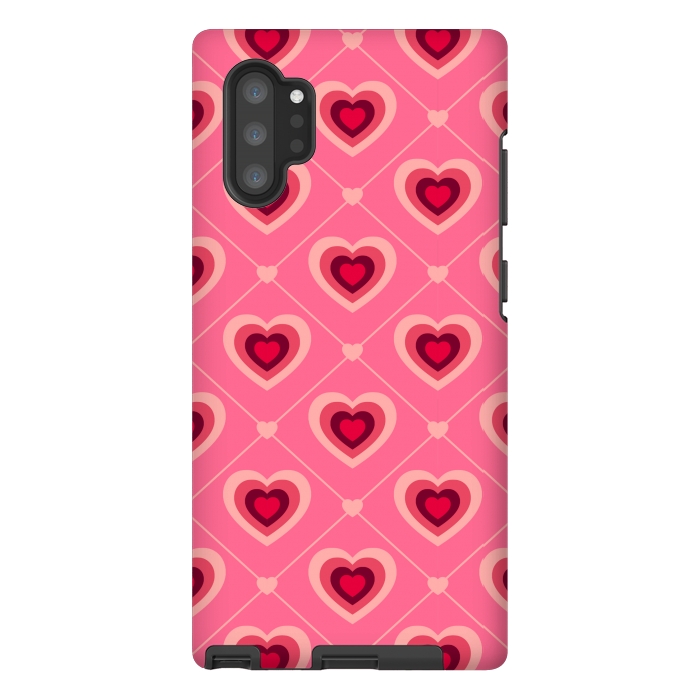 Galaxy Note 10 plus StrongFit TED WHITE HEARTS PATTERN by MALLIKA