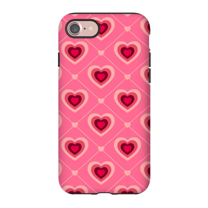 iPhone 7 StrongFit TED WHITE HEARTS PATTERN by MALLIKA