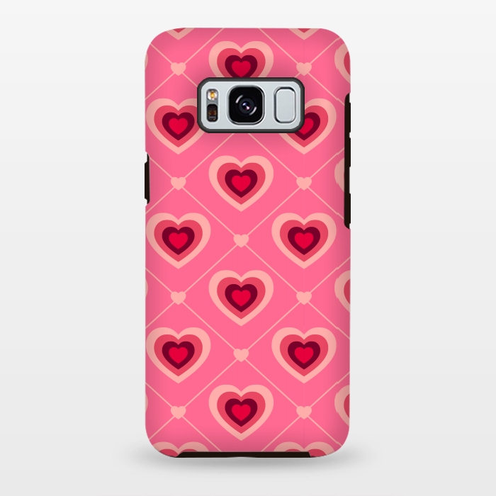 Galaxy S8 plus StrongFit TED WHITE HEARTS PATTERN by MALLIKA