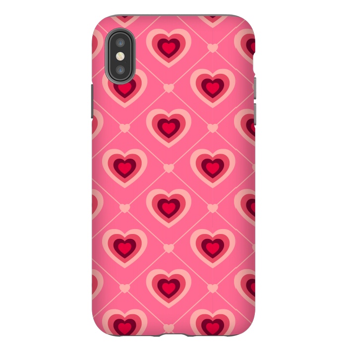 iPhone Xs Max StrongFit TED WHITE HEARTS PATTERN by MALLIKA