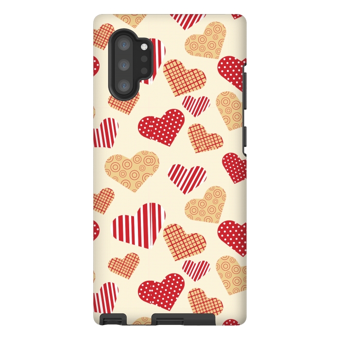 Galaxy Note 10 plus StrongFit RED GOLDEN HEARTS by MALLIKA