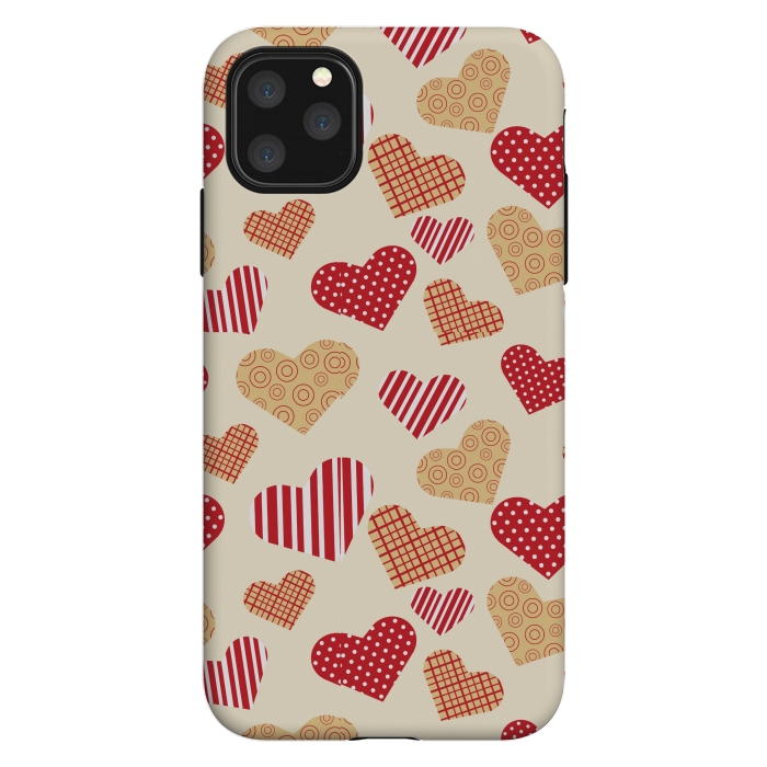 iPhone 11 Pro Max StrongFit RED GOLDEN HEARTS by MALLIKA
