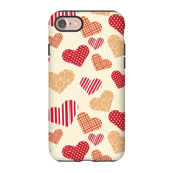 iPhone 7 StrongFit RED GOLDEN HEARTS by MALLIKA
