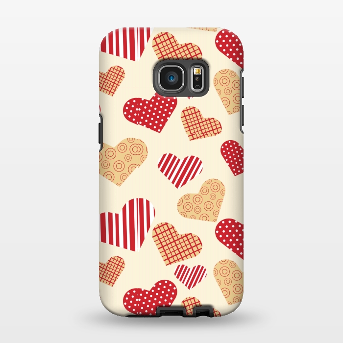 Galaxy S7 EDGE StrongFit RED GOLDEN HEARTS by MALLIKA