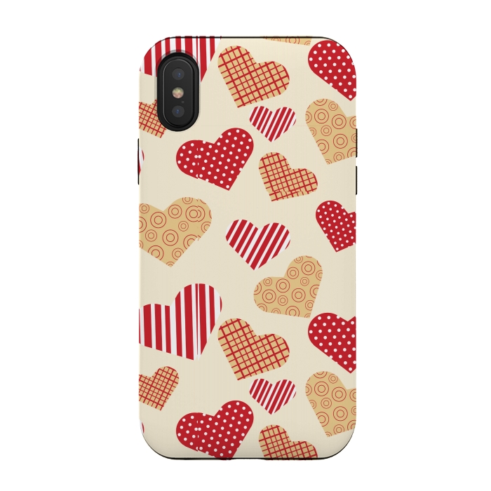 iPhone Xs / X StrongFit RED GOLDEN HEARTS by MALLIKA