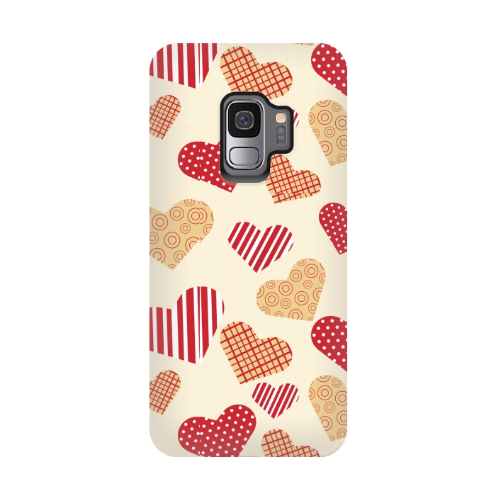 Galaxy S9 StrongFit RED GOLDEN HEARTS by MALLIKA