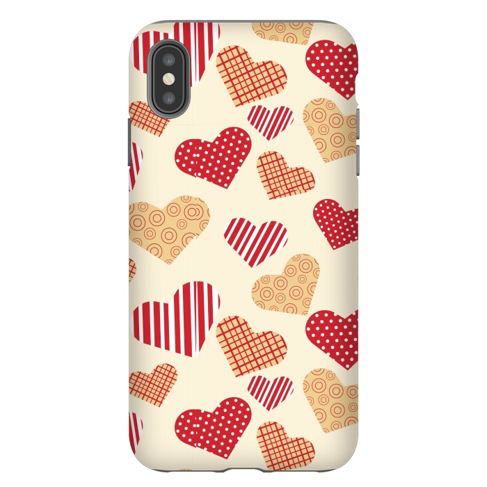 iPhone Xs Max StrongFit RED GOLDEN HEARTS by MALLIKA