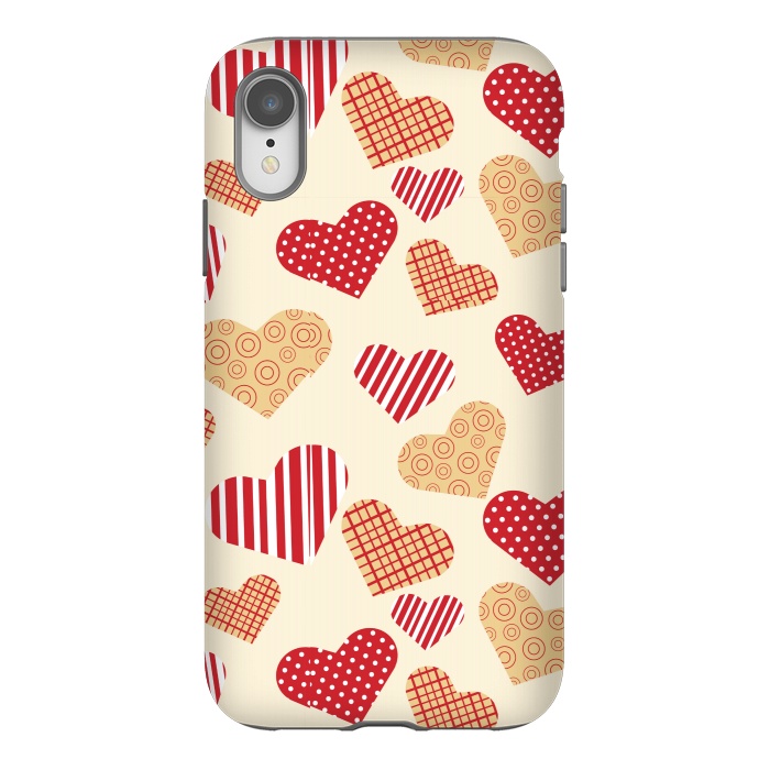 iPhone Xr StrongFit RED GOLDEN HEARTS by MALLIKA