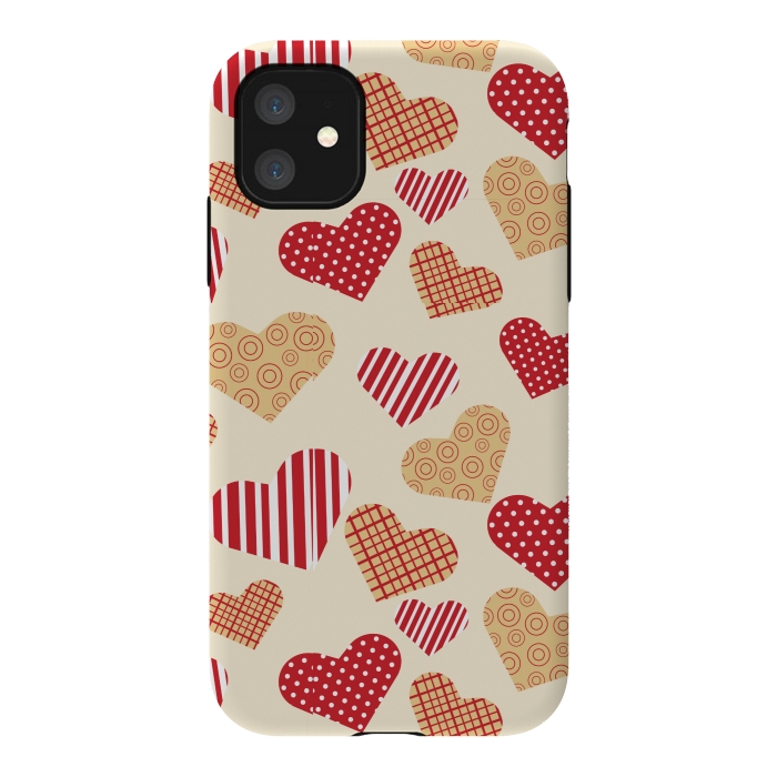 iPhone 11 StrongFit RED GOLDEN HEARTS by MALLIKA