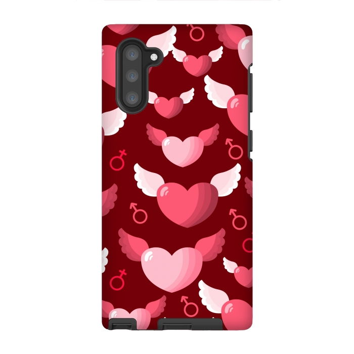 Galaxy Note 10 StrongFit HEARTS FEATHERS PATTERN by MALLIKA