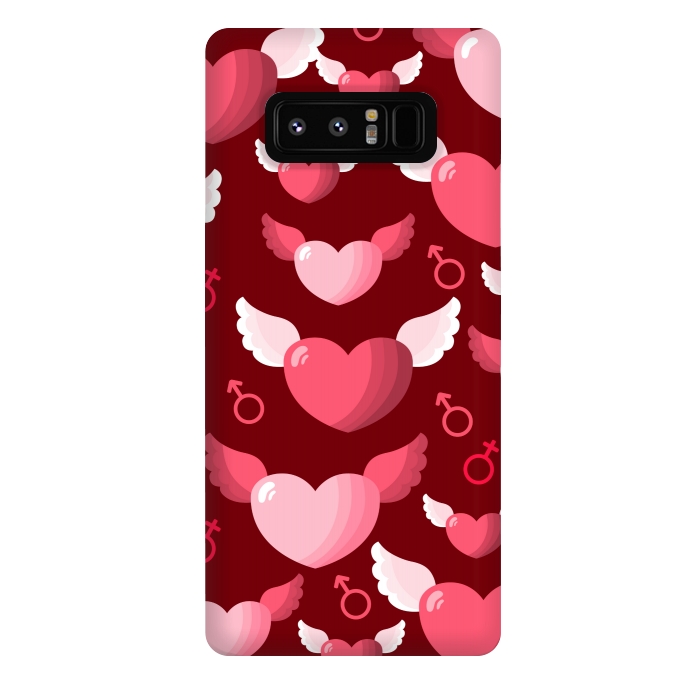 Galaxy Note 8 StrongFit HEARTS FEATHERS PATTERN by MALLIKA