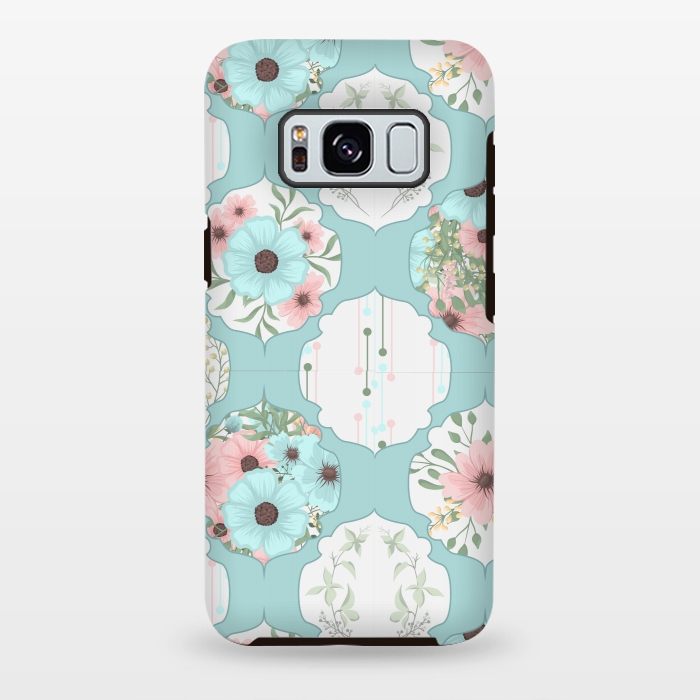 Galaxy S8 plus StrongFit BLUE FLORAL PATCHWORK  by MALLIKA