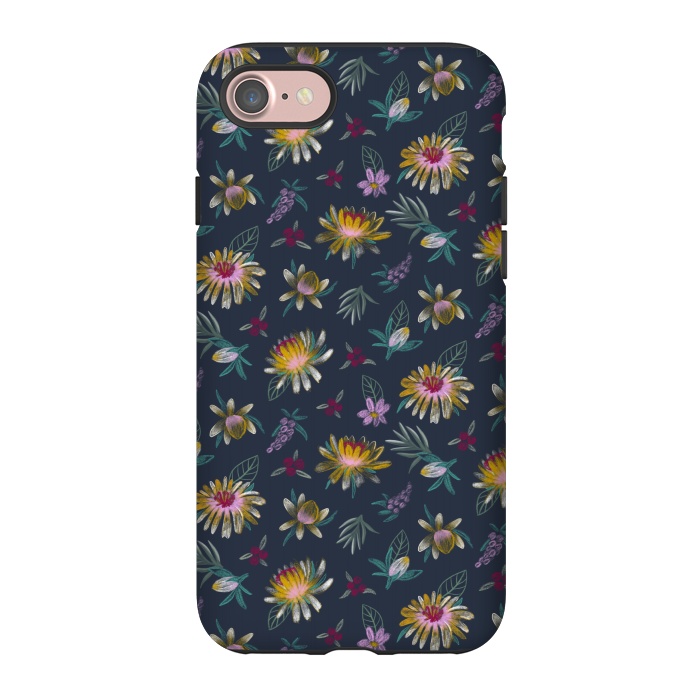 iPhone 7 StrongFit Blue Floral by Tishya Oedit