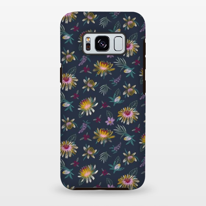 Galaxy S8 plus StrongFit Blue Floral by Tishya Oedit